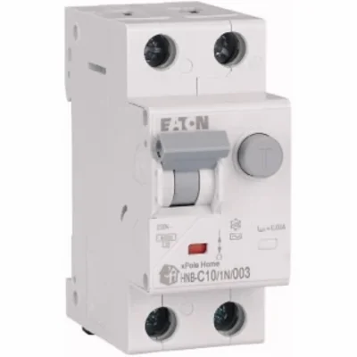 Interruptor automático combinado HNB-C10/1N/003, 6 kA, In=10 A, IΔN=0,03 A, característica C, tipo CA, 1+N polo. Serie HNB.