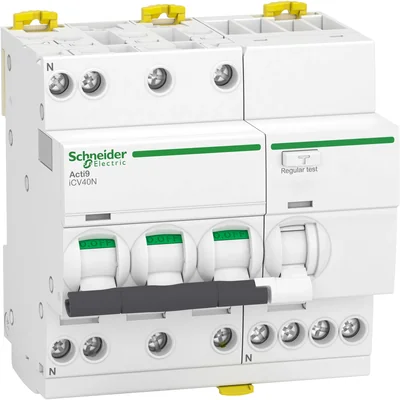 Interruptor automático combinado iCV40N-C25-30-AC C 25A 3N-polo 30 mA tipo CA