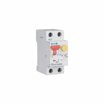 Interruptor automático combinado PKNM-10/1N/C/003-A-MW de 10 kA, In=10 A, IΔN=0,03 A, característica C, tipo A, 1 polo + N. Serie PKNM