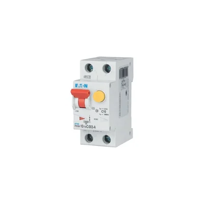 Interruptor automático combinado PKNM-10/1N/C/003-A-MW de 10 kA, In=10 A, IΔN=0,03 A, característica C, tipo A, 1 polo + N. Serie PKNM