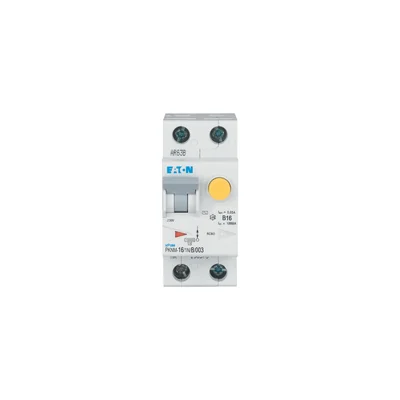 Interruptor automático combinado PKNM-16/1N/B/003-MW de 10 kA, In=16 A, IΔN=0,03 A, tipo B, CA, 1 polo + neutro. Serie PKNM