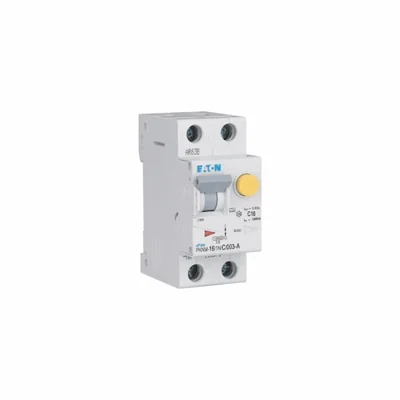 Interruptor automático combinado PKNM-16/1N/C/003-A-MW de 10 kA, In=16 A, IΔN=0,03 A, característica C, tipo A, 1 polo + N. Serie PKNM