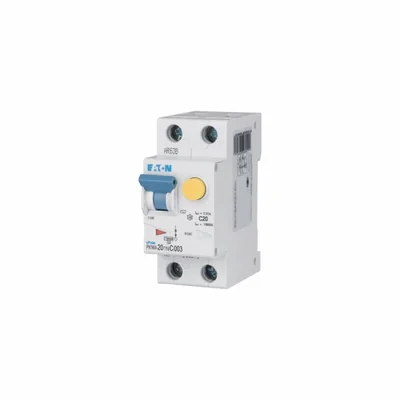 Interruptor automático combinado PKNM-20/1N/C/003-MW de 10 kA, In=20 A, IΔN=0,03 A, característica C, tipo CA, 1+N polo. Serie PKNM