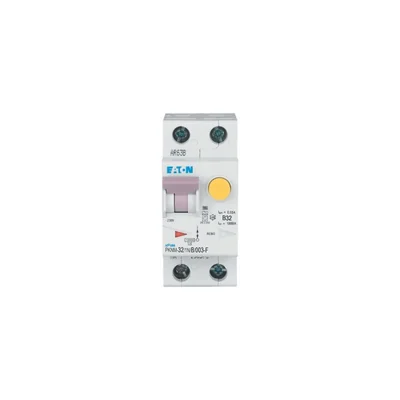 Interruptor automático combinado PKNM-32/1N/B/003-F-MW de 10 kA, In=32 A, IΔN=0,03 A, carácter B, tipo F, 1 polo + neutro. Serie PKNM.