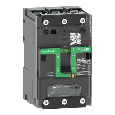 Interruptor automático, ComPacT NSXm, TM32D, 3P, 70kA, terminales de cable de crimpado