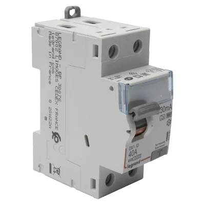 Interruptor automático de corriente residual serie DX3, tipo F (HPI), 2 polos, 40 A, 30 mA, P 302 2P 40 A 30 mA