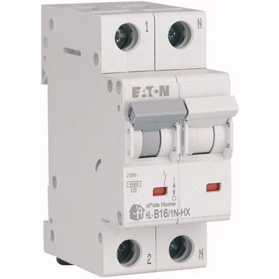 Interruptor automático de sobrecorriente HN-B16/1N de 6 kA, In=16 A, tipo B, 1 polo + neutro. Serie HN.