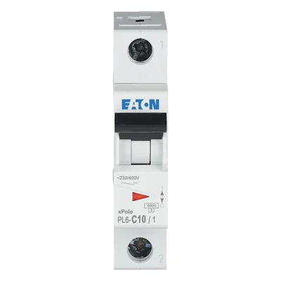 Interruptor automático de sobrecorriente PL6-C10/1, 6 kA, In=10 A, característica C, monopolar, serie PL6