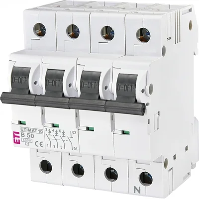 Interruptor automático ETIMAT 10 3p+N B50 de 6 kA