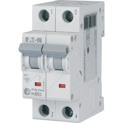 Interruptor automático HN-B6/2 de 6 kA, In=6A, característica B, bipolar. Serie HN.