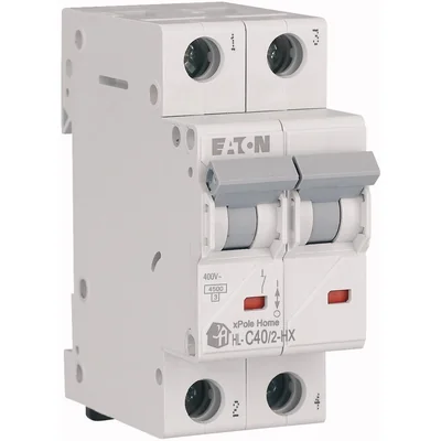 Interruptor automático HN-C40/2 de 6 kA, In=40 A, característica C, bipolar. Serie HN.