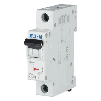 Interruptor automático PL6-C1/1 de 6 kA, serie PL24