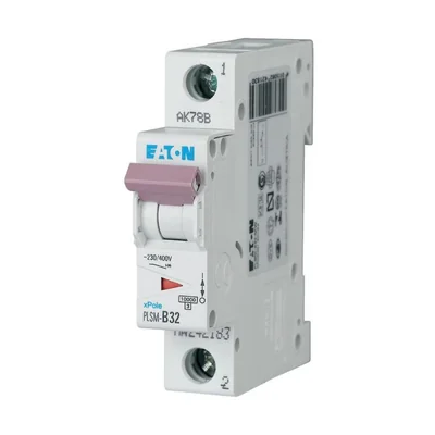 Interruptor automático PLSM-C32-MW de 10 kA, In=32 A, característica C, monopolar. Serie PLSM.