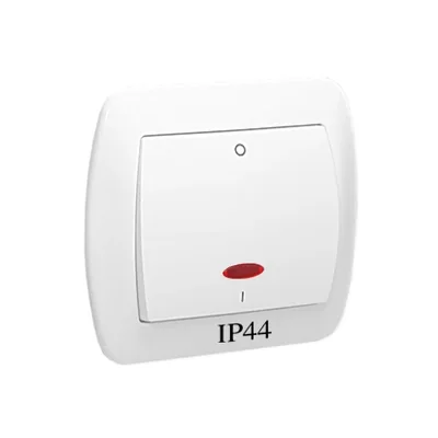 Interruptor bipolar con retroiluminación 230V, blanco