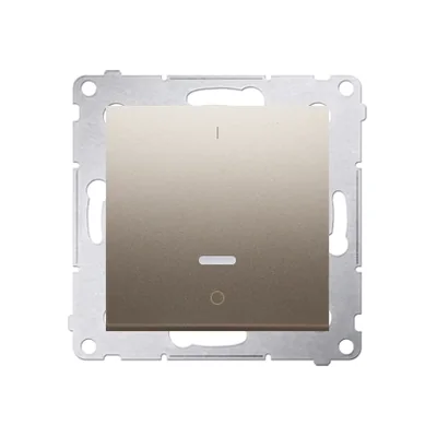 Interruptor bipolar con retroiluminación LED (módulo) 10A, 250V, conectores rápidos, dorado (metálico)