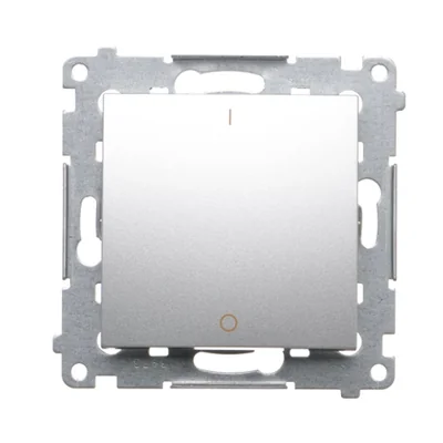 Interruptor bipolar (módulo) 10A, 250V, conectores rápidos, plateado (metálico)