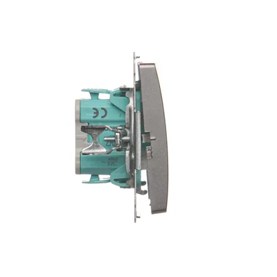 Interruptor bipolar (módulo) 230V, acero inoxidable metálico