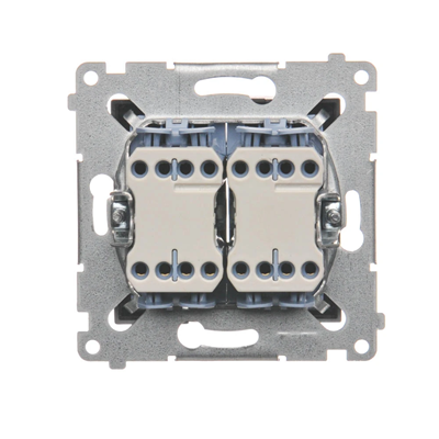 Interruptor cruzado doble, 2 teclas (módulo), 230V, marrón mate metalizado