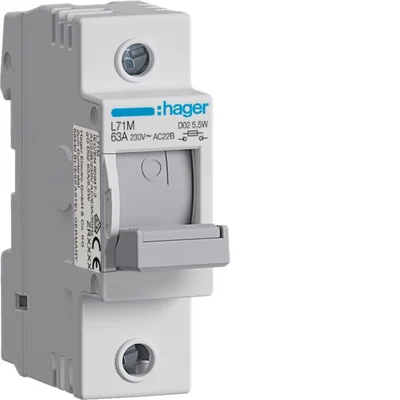 Interruptor de aislamiento Fusible D02 1P 63A