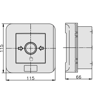 Interruptor de alarma WP-5 ROP B, 4 vías de corriente 12A NO-NO NO-NO, montaje en superficie, pulsador