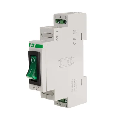 Interruptor de dos posiciones con luz indicadora verde.