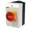 Interruptor de encendido/apagado T3-4-8344/I2/SVB, 8 polos, 32 A, 90°, en carcasa IP65, pomo rojo-amarillo con candado.