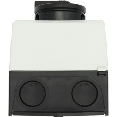 Interruptor de encendido/apagado T3-4-8344/I2/SVB-SW, 8 polos, 32 A, 90°, en carcasa IP65, pomo negro con candado.