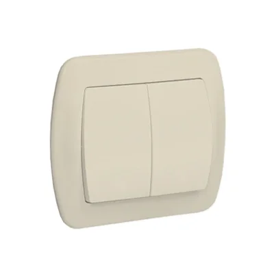 Interruptor de escalera doble 10A 250V, terminales de tornillo, beige