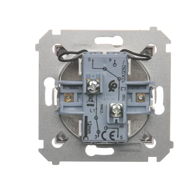 Interruptor de escalera doble con retroiluminación (módulo) 230V, marrón mate metalizado