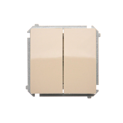 Interruptor de escalera doble (módulo) 10A 250V, terminales de tornillo beige