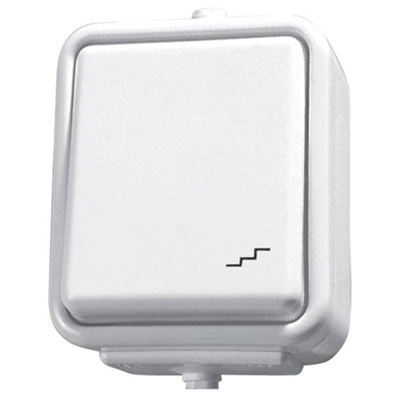 Interruptor de escalera, IP44, blanco