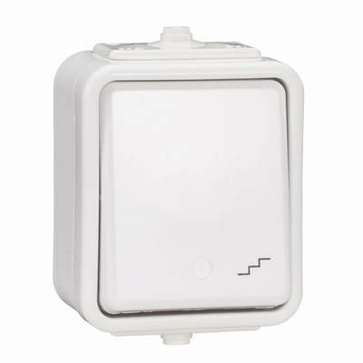 Interruptor de escalera, IP44, blanco