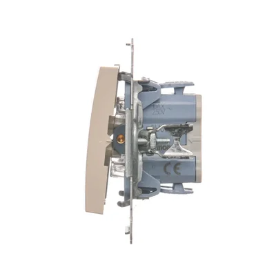 Interruptor de escalera (módulo) 10A 250V, conectores rápidos, crema