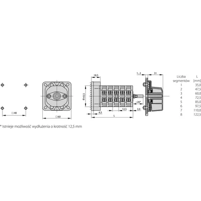 Interruptor de leva 15A, interruptor tripolar 0-1 para base