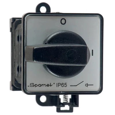 Interruptor de leva 16A, seccionador 0-1 (3 polos), montaje en riel base, frontal gris, perilla negra SK16-2.8211\BS23