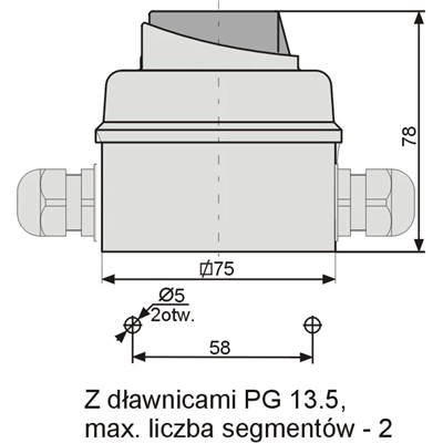 Interruptor de leva, arco E12-13 0-1 3P 12A IP65