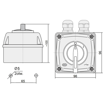Interruptor de leva, arco E16-13/5 IP-65
