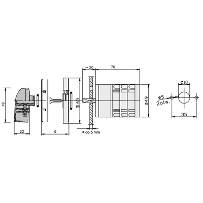 Interruptor de leva E16-42 Arco Cambio de sentido de giro L-0-P IP-65