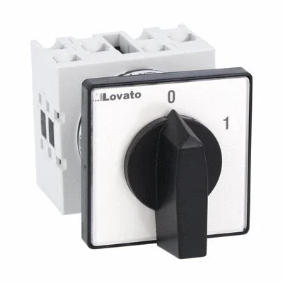 Interruptor de leva GX1610U serie GX, seccionador, 3 polos, 16 A, para montaje en panel, con pomo negro y placa de 48x48 mm