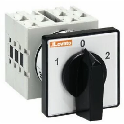 Interruptor de leva GX1651U serie GX, interruptor principal, 1 polo, 16 A, montaje en panel, con pomo negro y placa de 48x48 mm