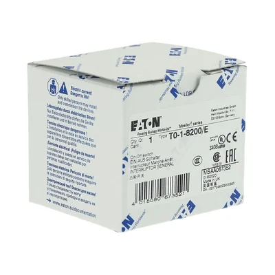 Interruptor de leva In=20A P=6,5 kW, T0-1-8200/E