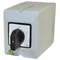 Interruptor de leva PROMET en carcasa de plástico con placa frontal y placa L-0-P (interruptor trifásico reversible), 63 A, IP65
