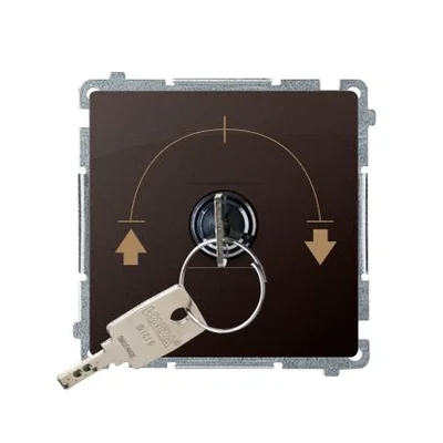 Interruptor de llave ciega, 3 posiciones, 5A 230V, chocolate mate metalizado