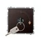 Interruptor de llave unipolar, 2 posiciones, 5A 230V, chocolate metalizado mate
