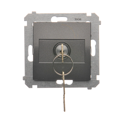 Interruptor de llave unipolar (módulo) 2 posiciones 0-I contacto normalmente abierto 5 A 230V antracita (metálico)