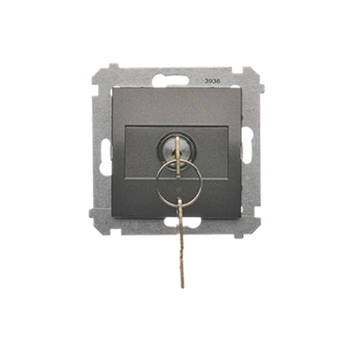 Interruptor de llave unipolar (módulo) 2 posiciones 0-I contacto normalmente abierto 5 A 230V antracita (metálico)