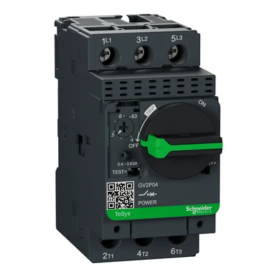 Interruptor de motor, termomagnético 0,4-0,63A