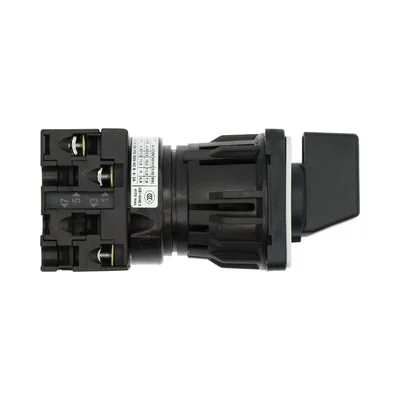 Interruptor de pasos T0-2-8241/EZ, Contactos: 3, 20 A, placa: 0-3, 45°, 3 pasos, 45°, enclavamiento, montaje en panel de 22,3 mm, pomo negro, sin bloqueo