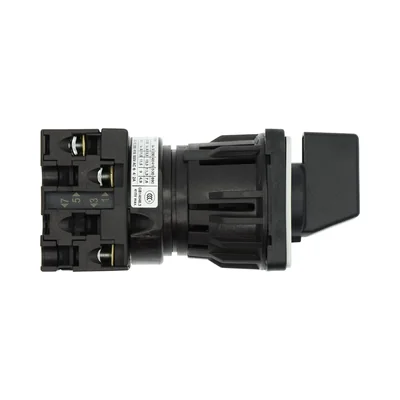 Interruptor de pasos T0-2-8241/EZ, Contactos: 3, 20 A, placa: 0-3, 45°, 3 pasos, 45°, enclavamiento, montaje en panel de 22,3 mm, pomo negro, sin bloqueo