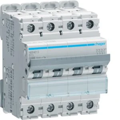 Interruptor de sobrecorriente, 10 kA, B, 3+N, 13 A